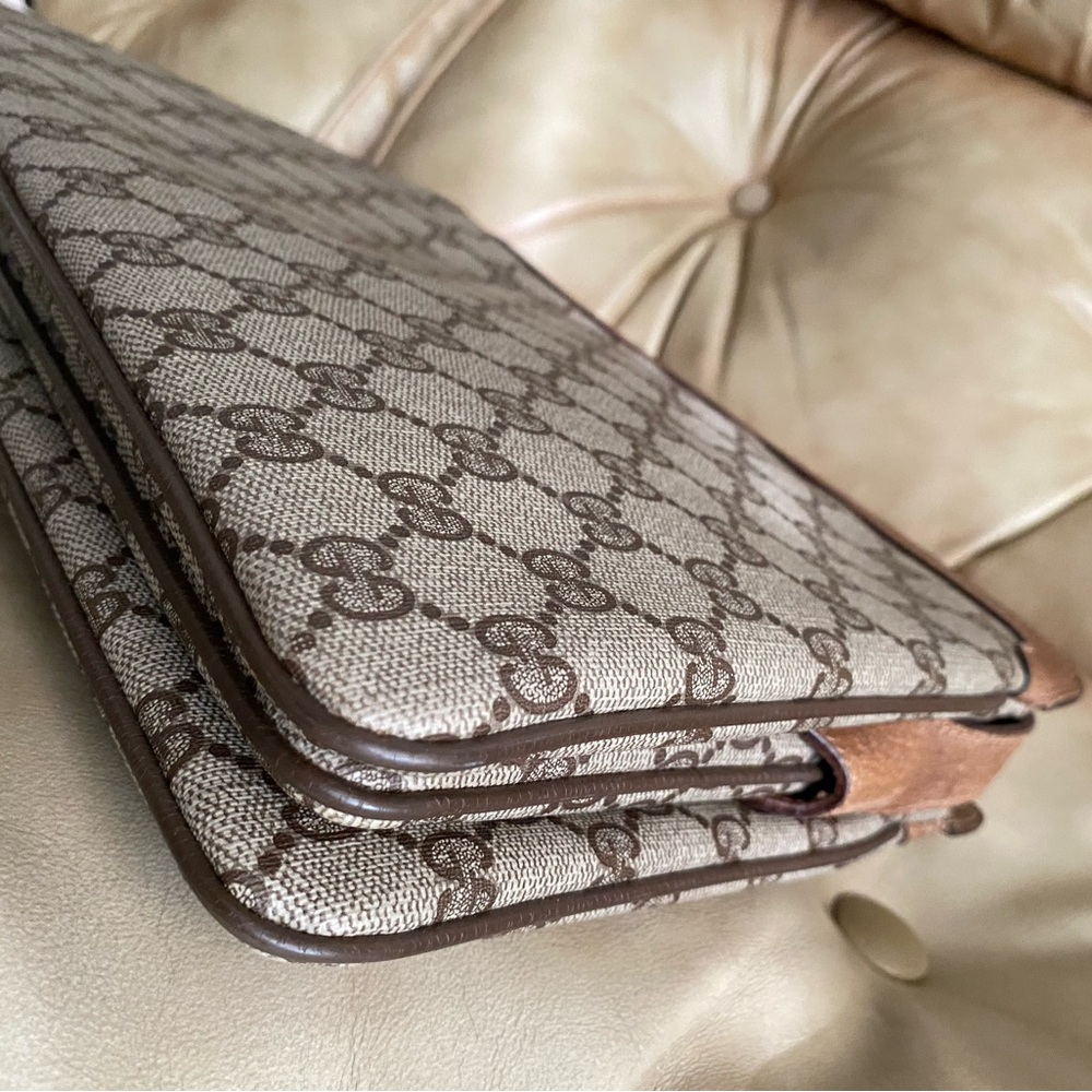 Gucci 3-Compartment COA Shoulder Bag Adjustable Strap GG Web Stripe Vintage - Picture 7 of 16